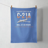 Thumbnail for C-21A Learjet Small Jet Big Mission design on blue towel