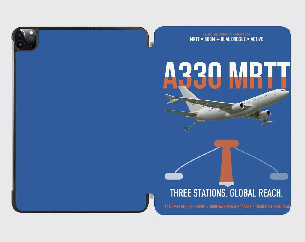 Airbus A330 MRTT design on blue ipad tablet case
