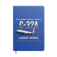 Thumbnail for C-32A Air Force Two Global Reach design on blue notebook