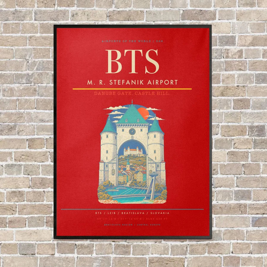 M. R. Stefanik Airport BTS - Canvas Framed - Red