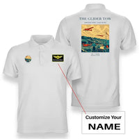 Thumbnail for VINTAGE G4249 - The Glider Tow - Double-Side Polo T-Shirt design on white+name