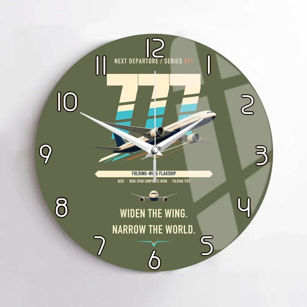 Boeing 777-9 design on green army no frame wall clock