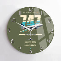 Thumbnail for Boeing 747SP design on green army no frame wall clock