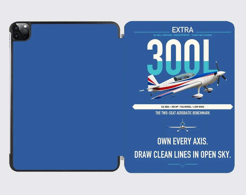 Extra 300L design on blue ipad tablet case