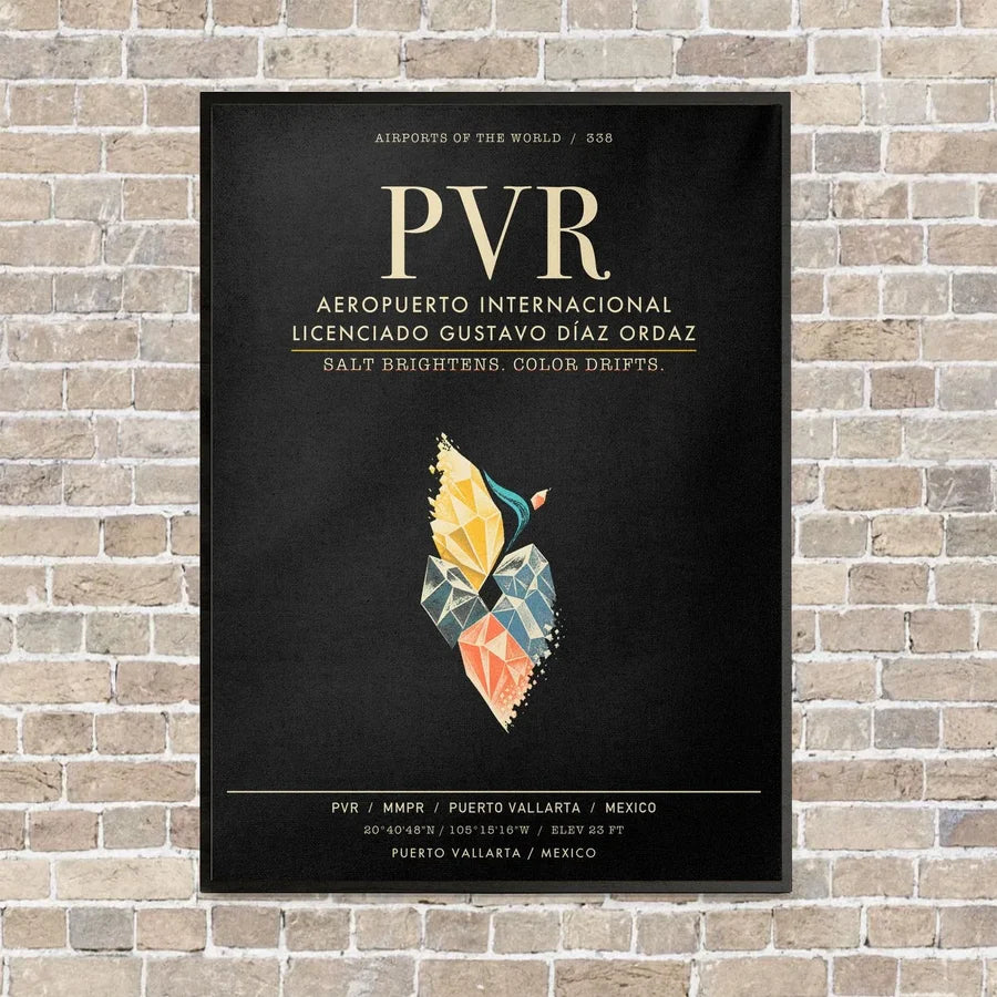 Aeropuerto Internacional Licenciado Gustavo Diaz Ordaz PVR - Canvas Framed - Black