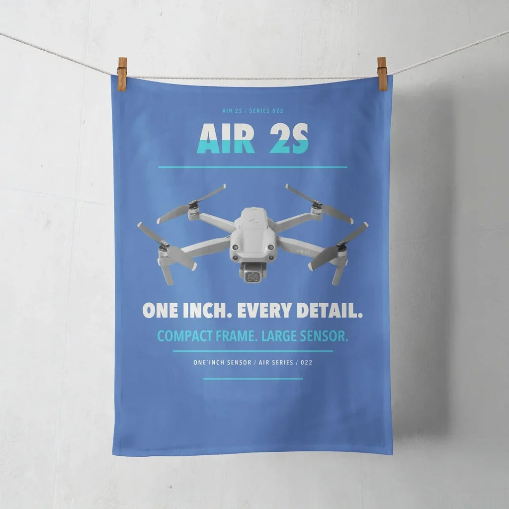 DJI Air 2S design on blue towel