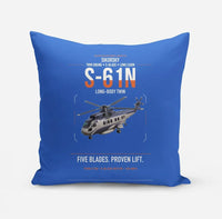 Thumbnail for Sikorsky S-61N design on blue pillow