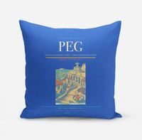 Thumbnail for Perugia San Francesco d'Assisi – Umbria International Airport (PEG) design on blue pillow