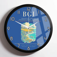 Thumbnail for Grantley Adams International Airport BGI Wall-Clock Framed - Blue