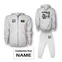 Thumbnail for Airbus A330neo & Trent 7000 Zipped Hoodie - White + Name (Customizable)