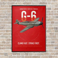 Thumbnail for Messerschmitt Bf 109G-6 vertical canvas print - framed - red background