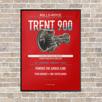 Thumbnail for TRENT 900 vertical canvas print - framed - red background