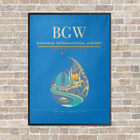 Thumbnail for Baghdad International Airport BGW - Canvas Framed - Turquoise
