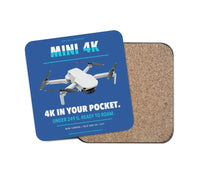 Thumbnail for DJI Mini 4K design on blue 1 piece coaster