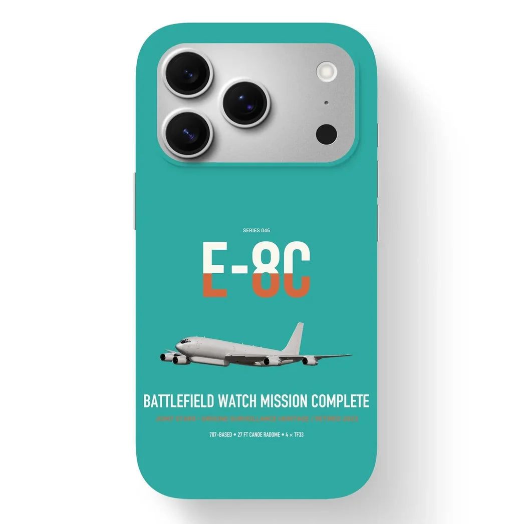 E-8C Joint STARS design on turquoise magsafe iphone case, for iPhone 17 Pro
