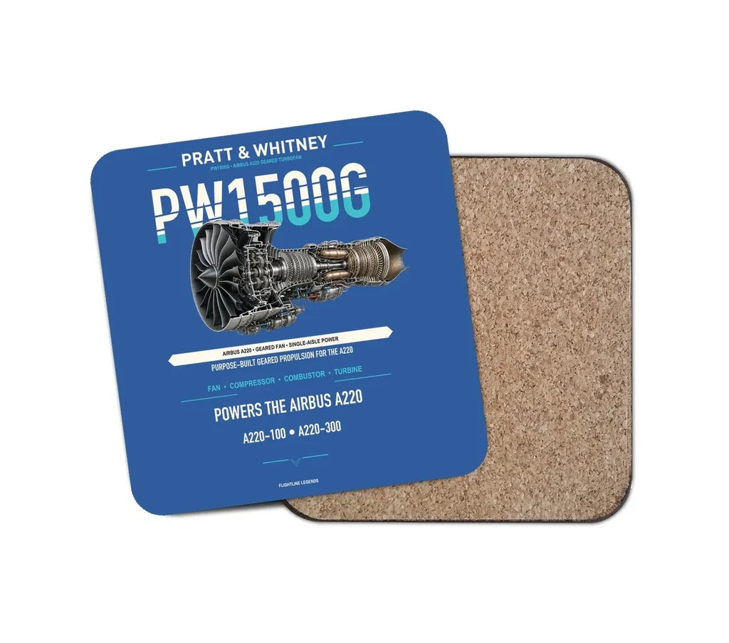 PW1500G design on blue 1 piece coaster