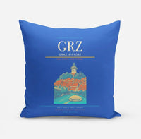 Thumbnail for Graz Airport (GRZ) design on blue pillow