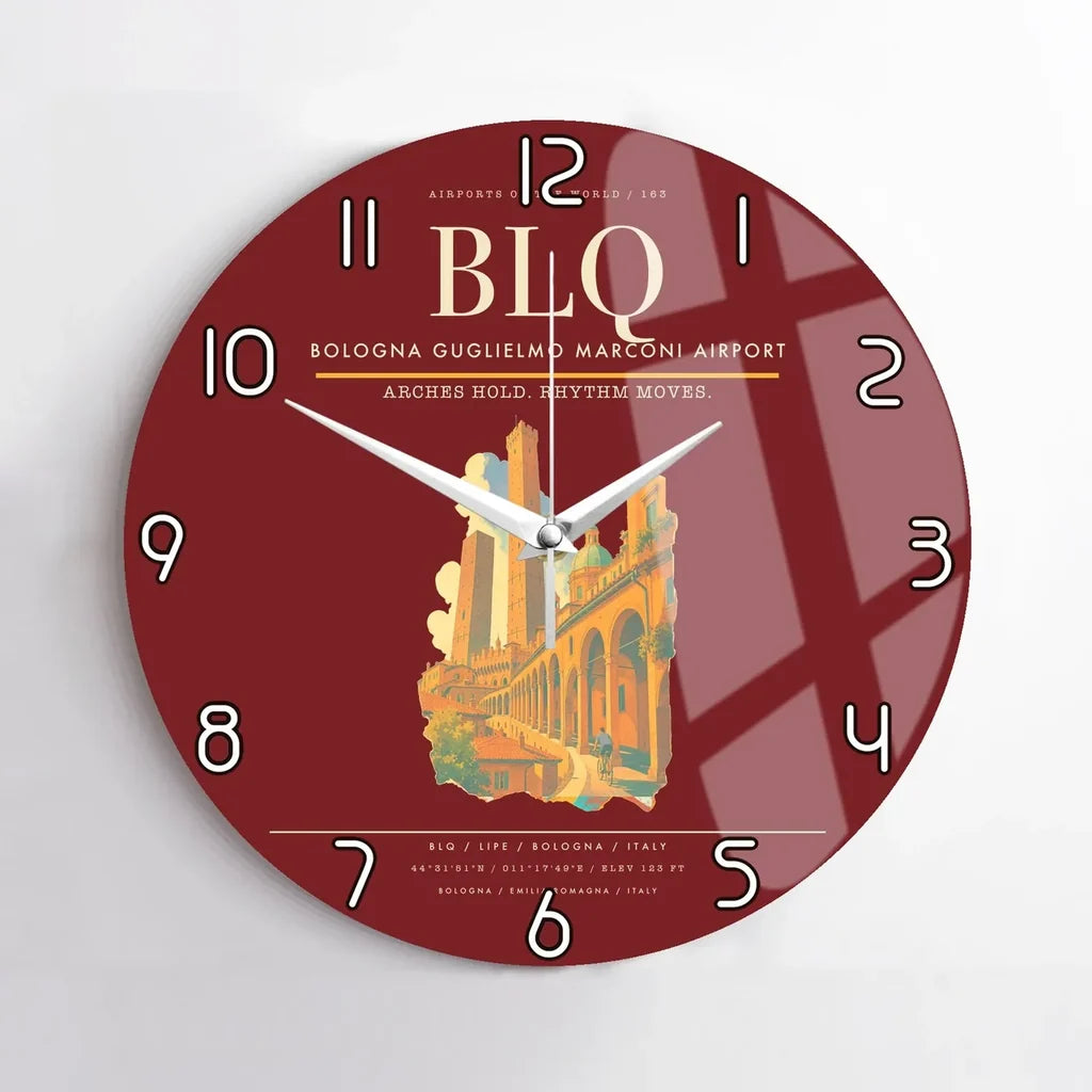 Bologna Guglielmo Marconi Airport BLQ Wall-Clock No-Frame - Dark Red