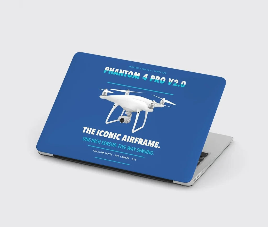 DJI Phantom 4 Pro V2.0 design on blue MacBook case