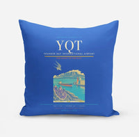 Thumbnail for Thunder Bay International Airport (YQT) design on blue pillow