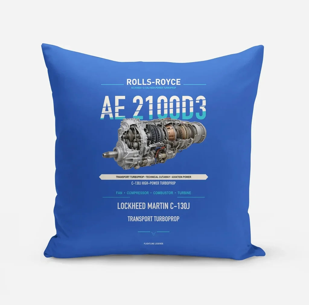 AE 2100D3 design on blue pillow