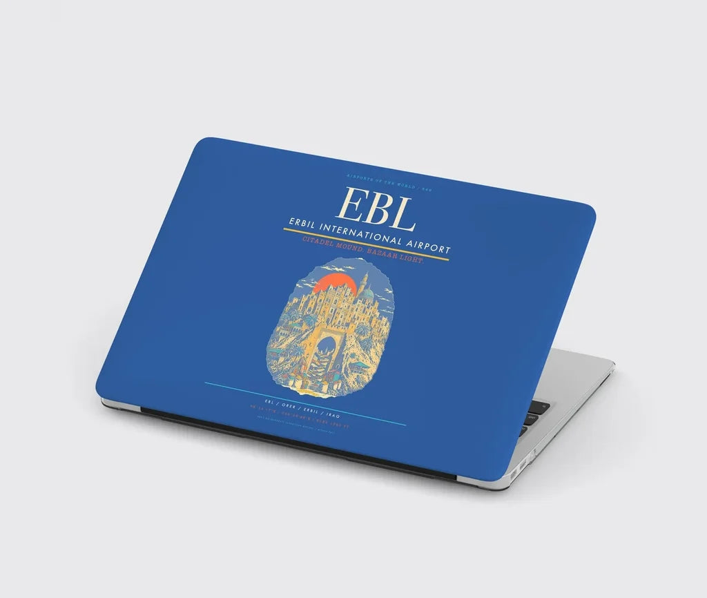 Erbil International Airport (EBL) design on blue MacBook case