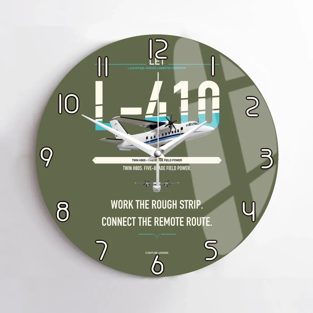 LET L-410 UVP-E20 design on green army no frame wall clock