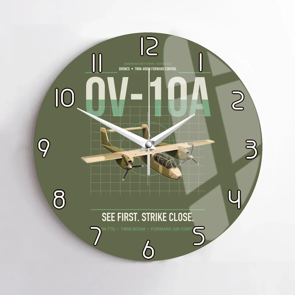 OV-10A Bronco design on green army no frame wall clock