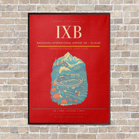 Thumbnail for Bagdogra International Airport IXB — Siliguri vertical canvas print - framed - red background