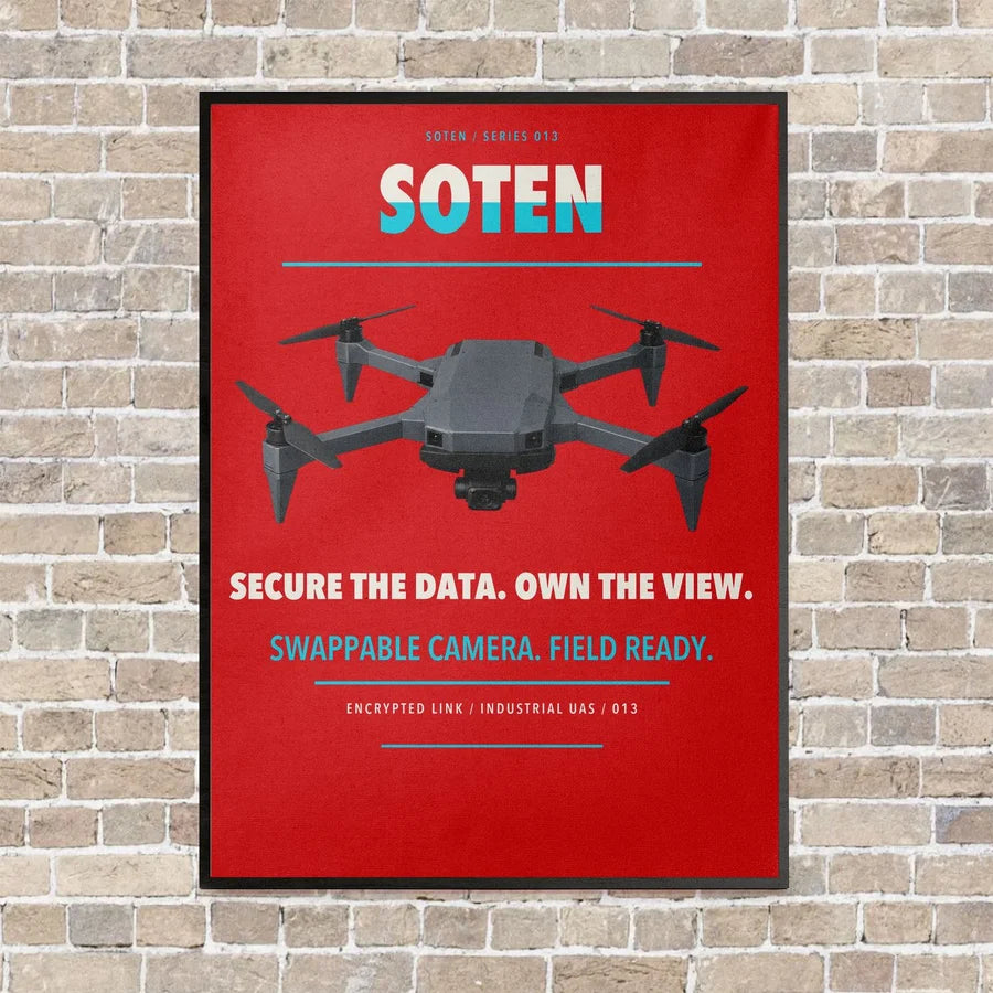 ACSL SOTEN vertical canvas print - framed - red background