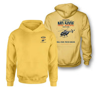 Thumbnail for MD Helicopters MD 500E design on yellow double-side hoodie, double-side print