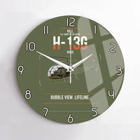 Thumbnail for Bell H-13G Sioux design on green army no frame wall clock