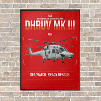 Thumbnail for HAL ALH Dhruv Mk III vertical canvas print - framed - red background