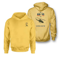 Thumbnail for Bell AH-1G Cobra design on yellow double-side hoodie, double-side print