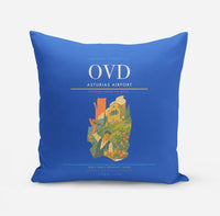 Thumbnail for Asturias Airport (OVD) design on blue pillow