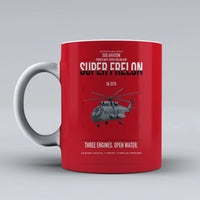Thumbnail for Sud Aviation SA 321G Super Frelon design on red ceramic mug, double-side print