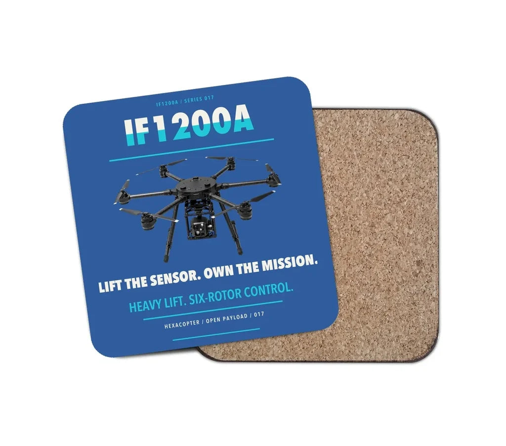 Inspired Flight IF1200A design on blue 1 piece coaster
