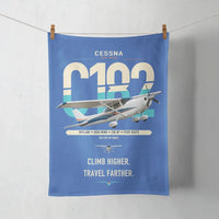Thumbnail for Cessna 182 Skylane design on blue towel