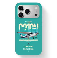 Thumbnail for Cessna T210N Centurion design on turquoise magsafe iphone case, for iPhone 17 Pro