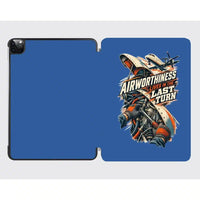 Thumbnail for Airworthiness Lives In The Last Turn design on blue ipad tablet case