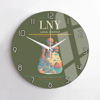 Thumbnail for Lanai Airport (LNY) design on green army no frame wall clock