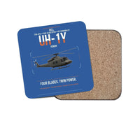 Thumbnail for Bell UH-1Y Venom design on blue 1 piece coaster