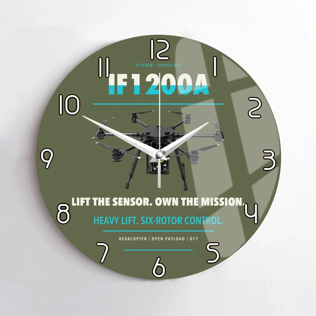 Inspired Flight IF1200A design on green army no frame wall clock