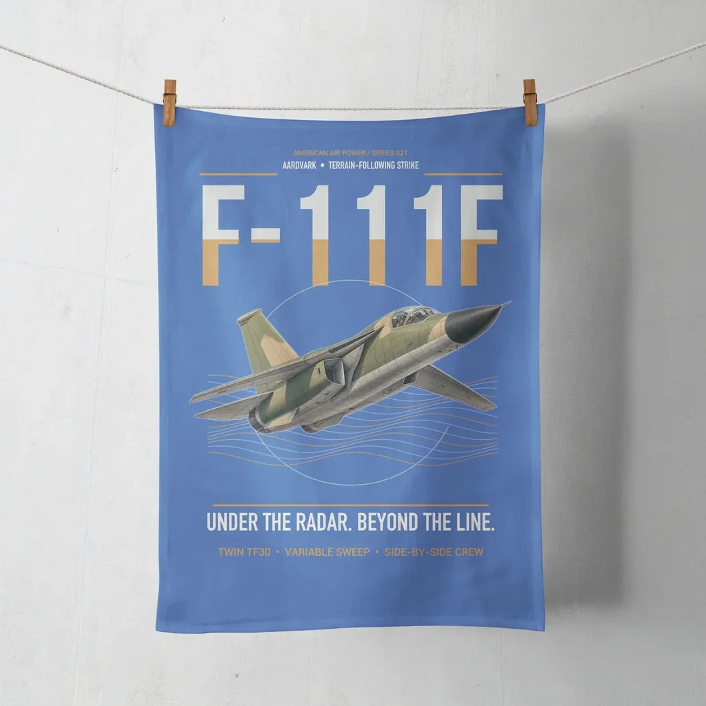 F-111F Aardvark design on blue towel