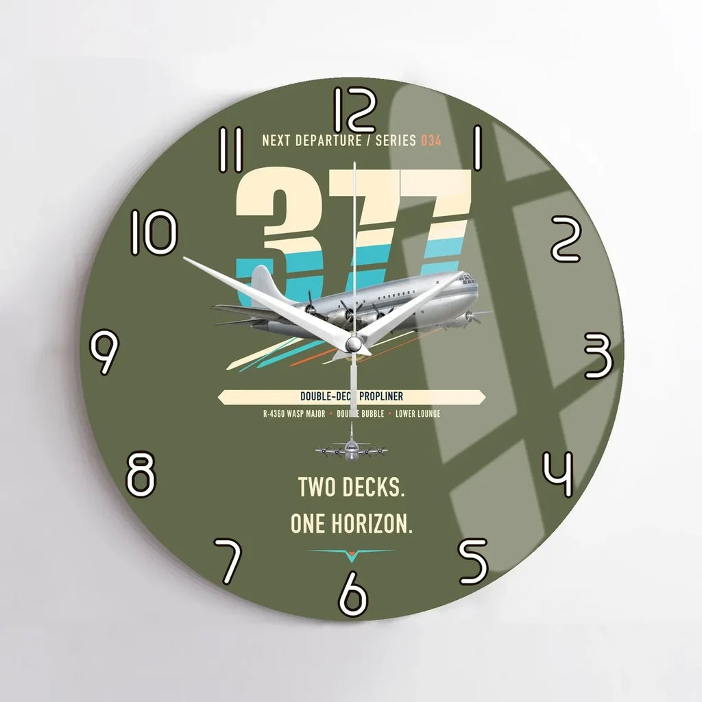 Boeing 377 Stratocruiser design on green army no frame wall clock