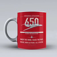 Thumbnail for Cessna Citation 650 - Citation III design on red ceramic mug, double-side print