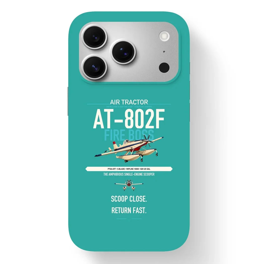Air Tractor AT-802F Fire Boss design on turquoise magsafe iphone case, for iPhone 17 Pro