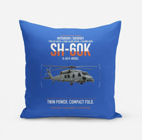 Thumbnail for Mitsubishi Sikorsky SH-60K design on blue pillow