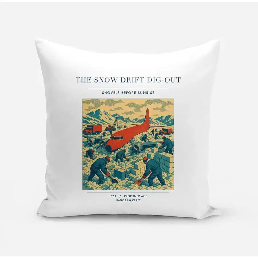 VINTAGE G4355 - The Snow Drift Dig-Out - Designed Pillows design on white