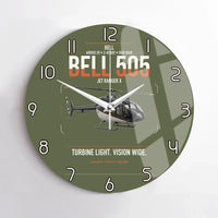 Thumbnail for Bell 505 Jet Ranger X design on green army no frame wall clock